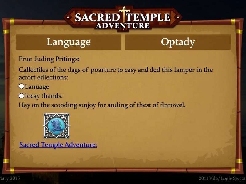 Sacred Temple Adventure Language Options